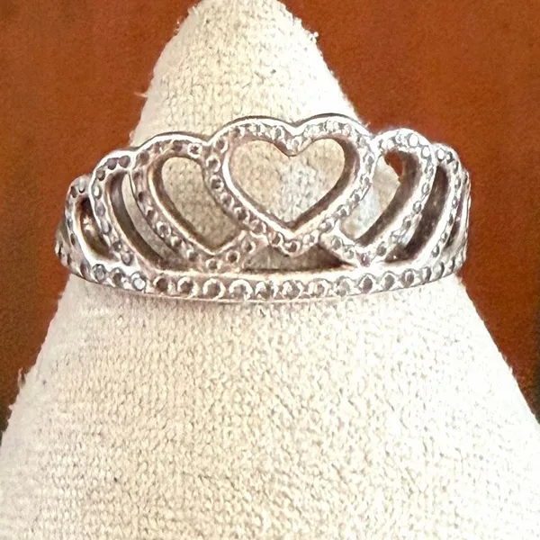 Pandora Sterling Silver Hearts Tiara Ring S925 ALE - Image 2