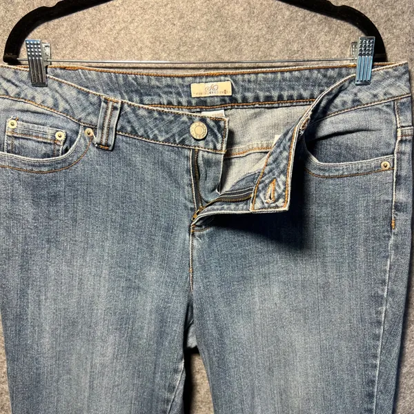 Y2K SO Wear It Declare It Bootcut Jeans‎ Blue Medium Wash Flap Pocket Size 15 - Image 7