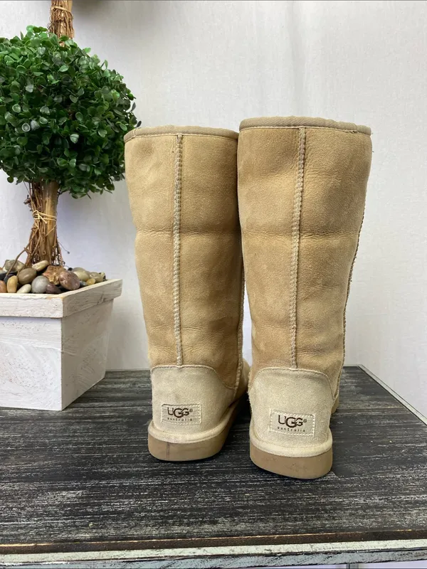 Ugg Tan Leather Classic Tall 5815 Boots 6 - Image 3