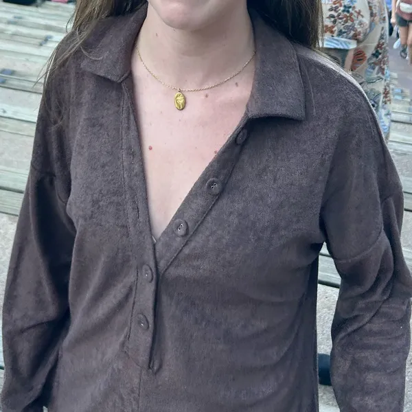 Princess Polly Brown Romper Long Sleeve - Image 4