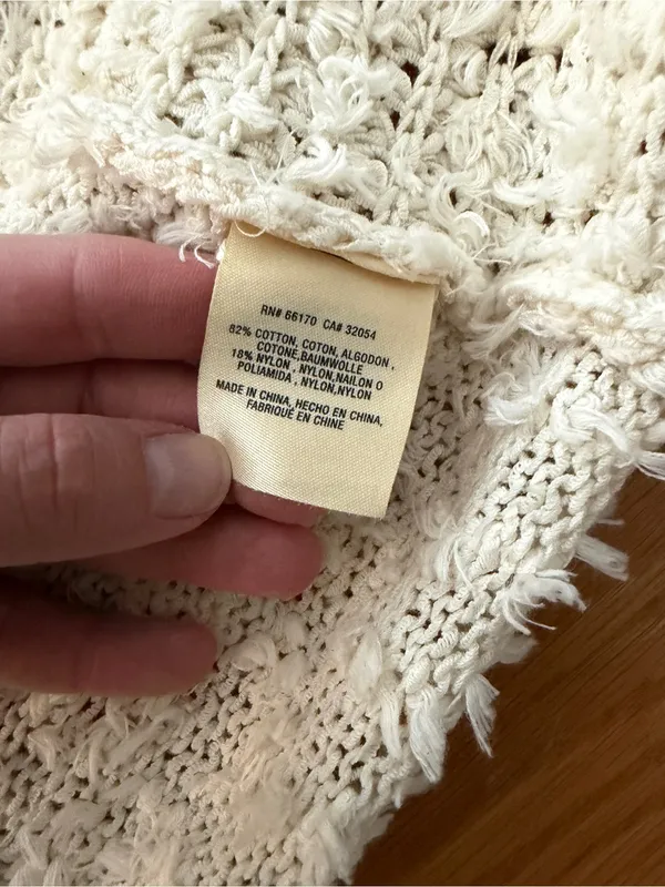 Akemi + Kin Anthropologie Cozy Open-Front Cream Women's Cardigan Sweater Size M - Image 6