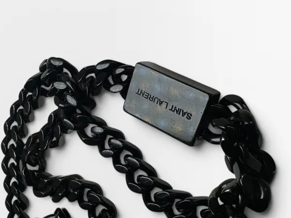 YSL Saint Laurent AUTHENTIC Black Leather Monogram Chain Crossbody Bag WITH COA - Image 11