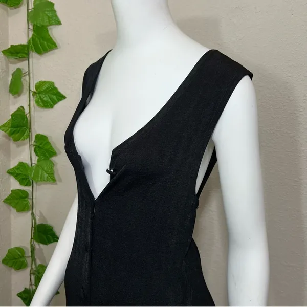 Pola Black Button Down Vest Dress - Image 13