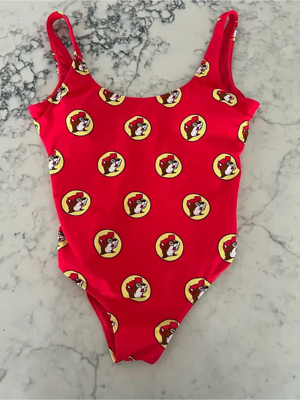 Buc-ees Swimsuit Womens Small Red One Piece Print Stretch Bucees Bathing Suit - Image 2