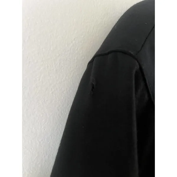 Pearl C Black 100% Pure Wool Long V Neck Button Front Vintage Blazer Jacket Sz 8 - Image 6