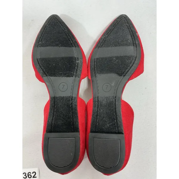 Womans New A New Day Slip On Flats Size 7 Red Side Cut Outs Pointed Toe - Image 7