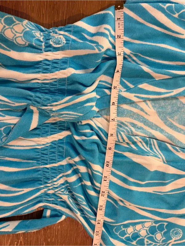 Lilly Pulitzer Blue Wave-Print Women's Swim Cover-Up Dress Small EUC - Image 7