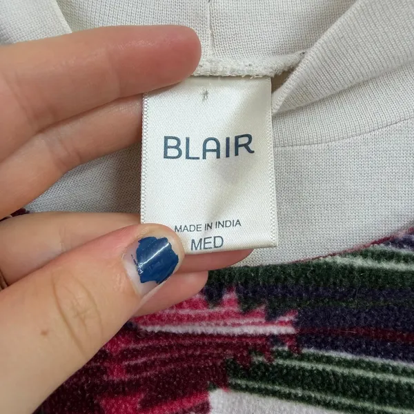 Vintage Blair Aztec tribal layered turtleneck fleece long sleeve sweater medium‎ - Image 3