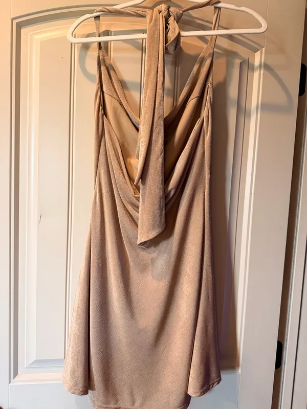 Lena NWT Champagne Halter Dress small - Image 3