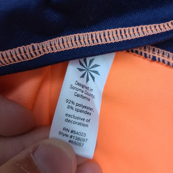 Athleta Running Wild Mix Crew, Cosmic Orange‎ Dress Blue, Size Small - Image 2