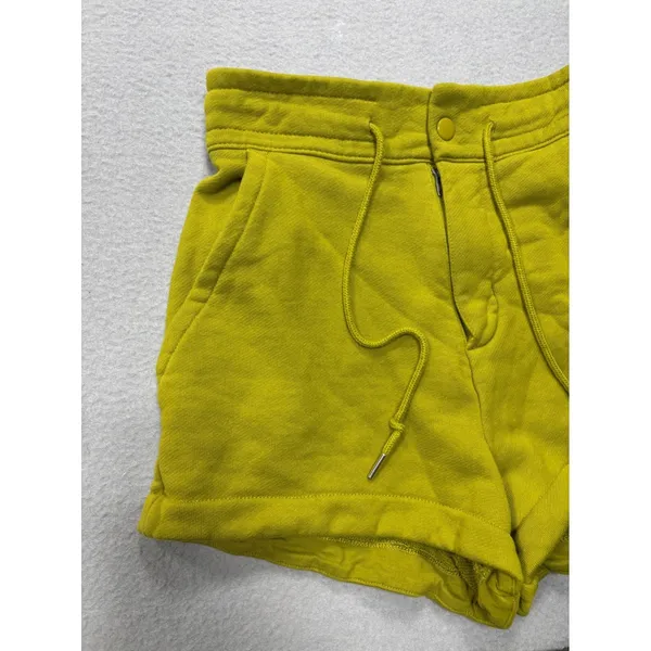 Nike Sportswear XS Chill Terry Snap Waist French Shorts High Rise‎ Volt Green - Image 2