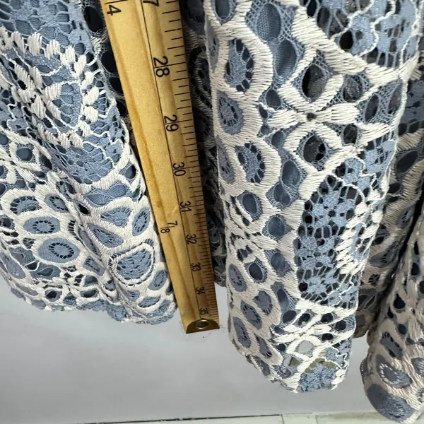 City Triangles XL Blue Lace Overlay Fit & Flare Dress‎ Crochet Boho Cottagecore - Image 5