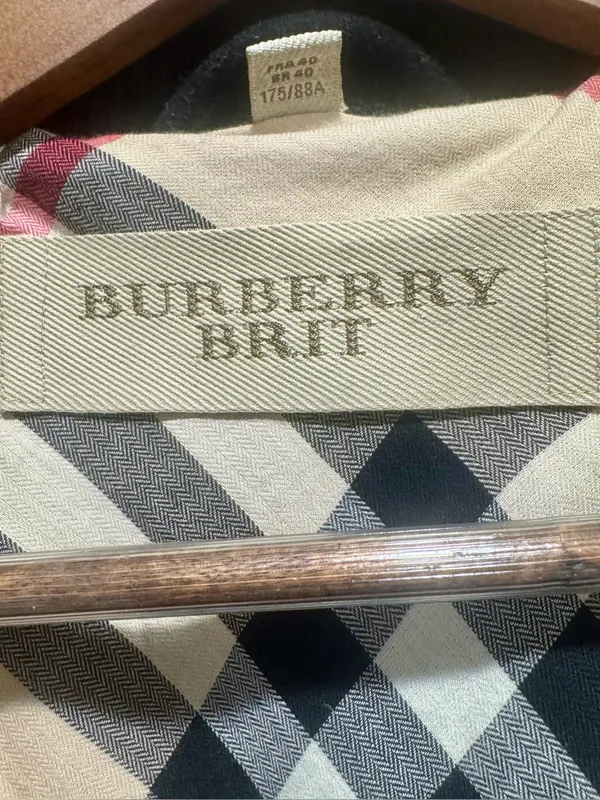 Burberry Brit Black Wool Blend Peacoat Rib Knit Collar Jacket - Image 5
