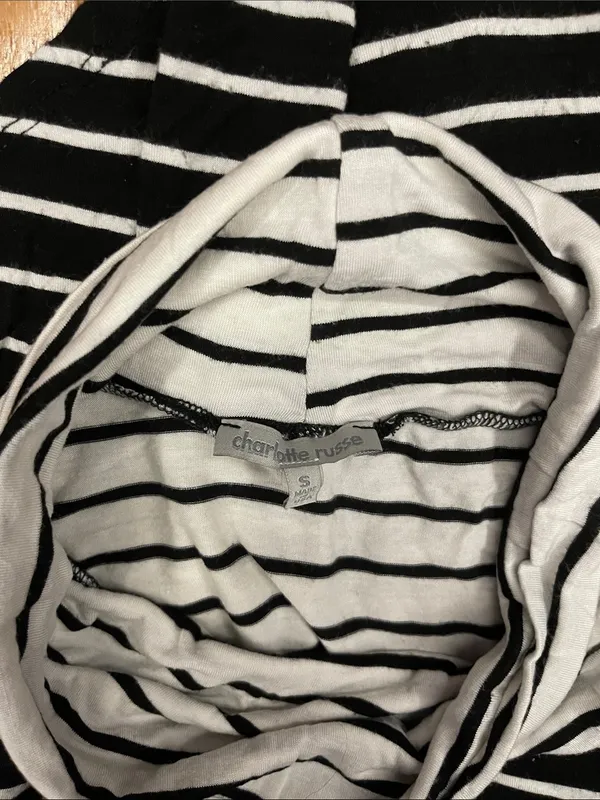 Striped Black and White Long-Sleeve Boatneck Top - Image 5