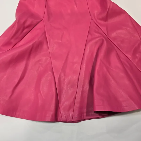 Susana Monaco Faux Leather Corset Flare Dress in Azalea - Image 5