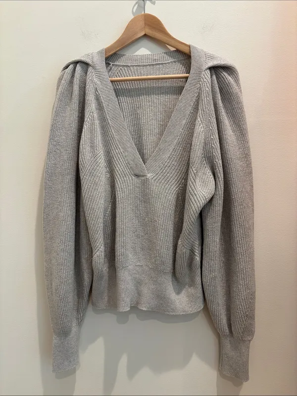 IRO Jamys Sweater Grey Cotton Cashmere Grey Knit Size Small - Image 2