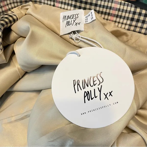 Princess Polly Classic Victoria Blazer Jacket plaid Black Pink Tan oversized 2 - Image 11