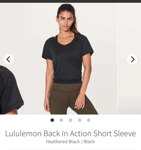 Black Lululemon Tee Shirt - Back In Action Short Sleeve - Image 8