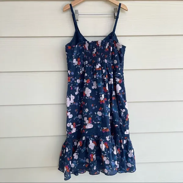 American Eagle Floral Mini Sundress Size 6 Lined Smocked Bodycon‎ Ruffle Hem - Image 11