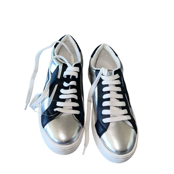 NEW Steve Madden Rezume Silver/Black Lace Up Rounded Toe Fashion Leather - Image 8