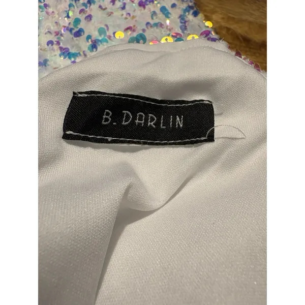 B DARLIN Size XS Sequin Bodycon Halter Mini Dress‎ Semi Formal Bachelorette - Image 9