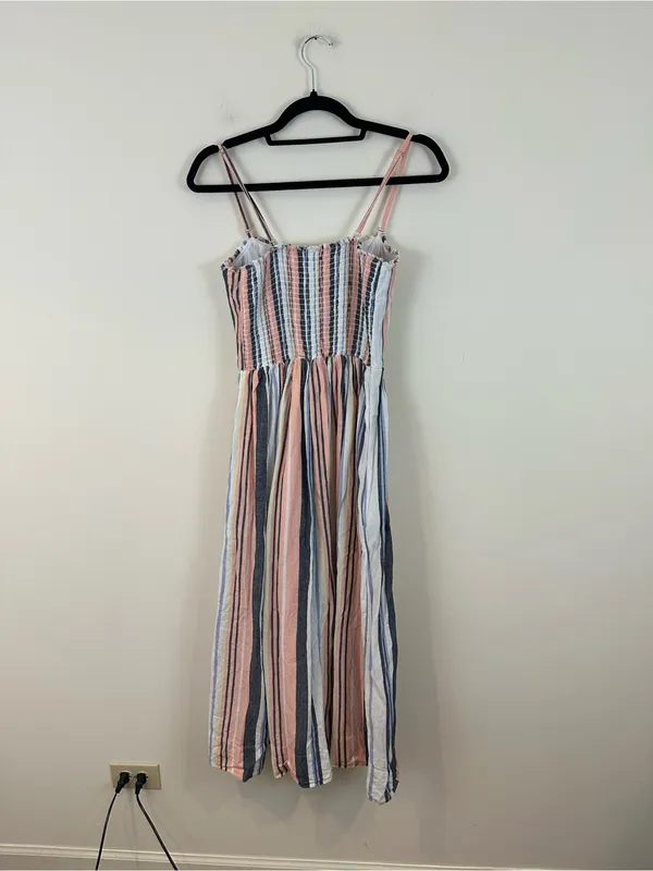 Free People Lilah Pleated Tube Dress Multi Maxi Stripe Boho Small Women's - Image 6