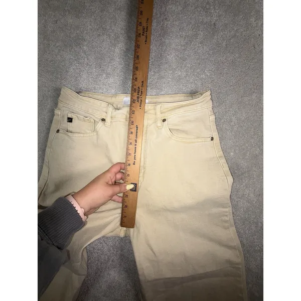kancan wide leg crop jeans tan size 6 - Image 7