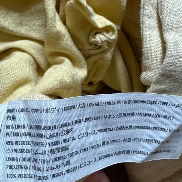 Abercrombie & Fitch linen blend tailored straight pants butter yellow size 10 - Image 8