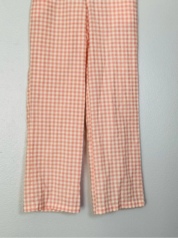 Sonderhaus Perfect Pants Pink & White Gingham Relaxed Fit Cotton Pants Size XS - Image 4