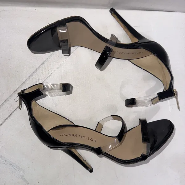 Tamara Mellon Black Clear Designer Quiet Luxury Minimalist Shoes Pumps Heels 38 - Image 6