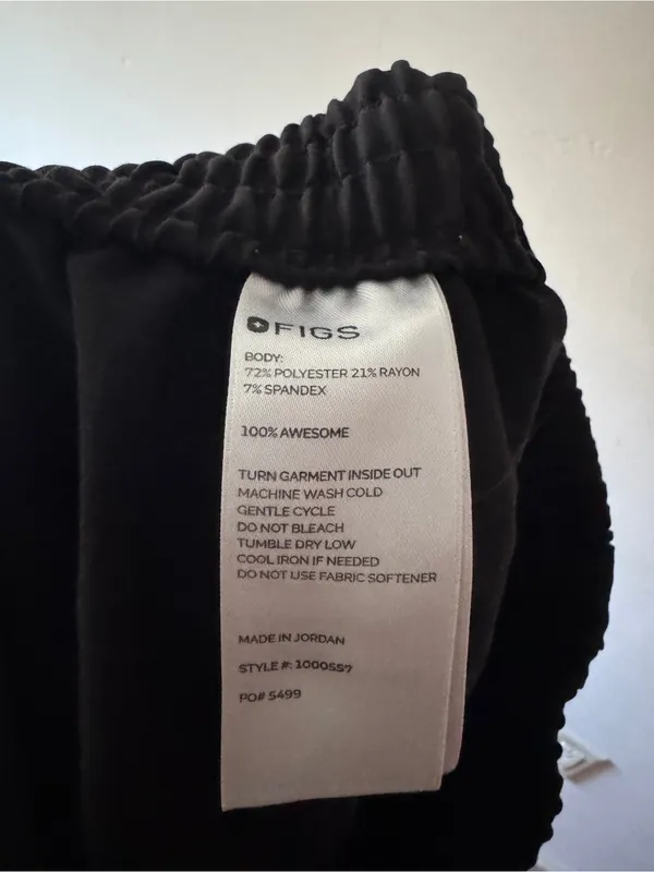 FIGS Classic Zamora Jogger Scrub Pants Black Women’s M Technical Collection - Image 4