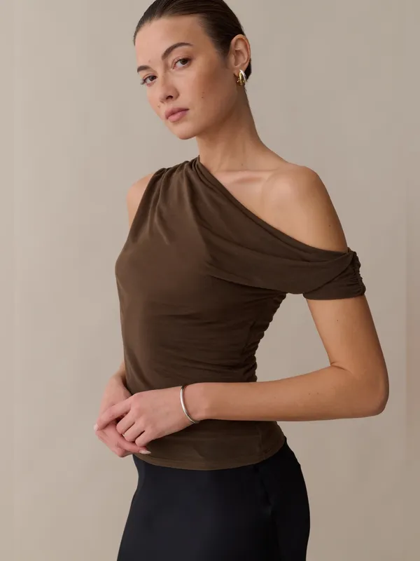NWT Few Moda Carmen Top Size Small S Olivewood reformation kourt - Image 3