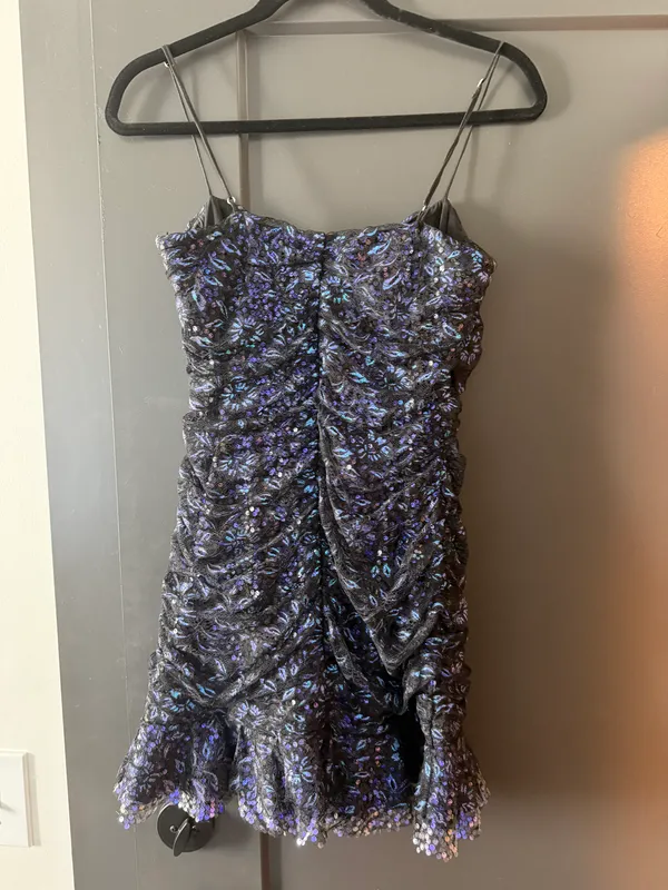 For Love & Lemons Rodin Sequin Mesh Ruched Mini Dress - Image 12