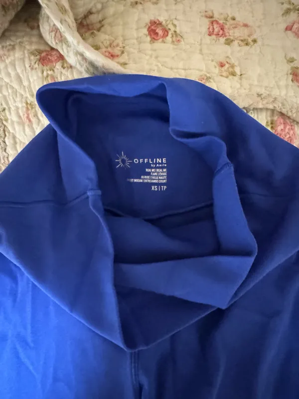 aerie electric blue crossover flare leggings - Image 2