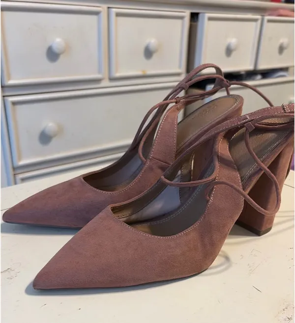ASOS Pink Suede Heels - Image 2