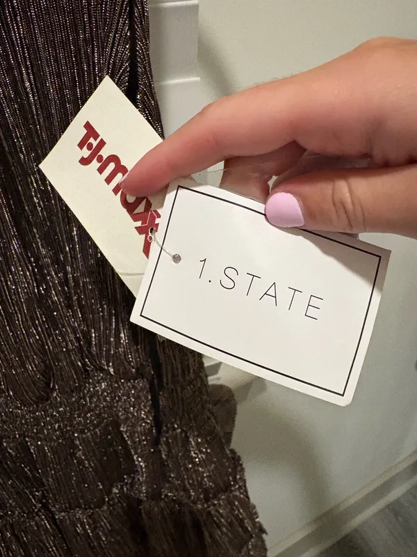 Brown sparkly halter mini dress - Image 3
