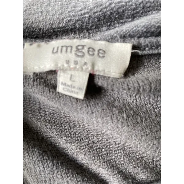 Umgee Womens Shirt L Long Sleeve Gray Shirt‎ Lace Top Casual - Image 5