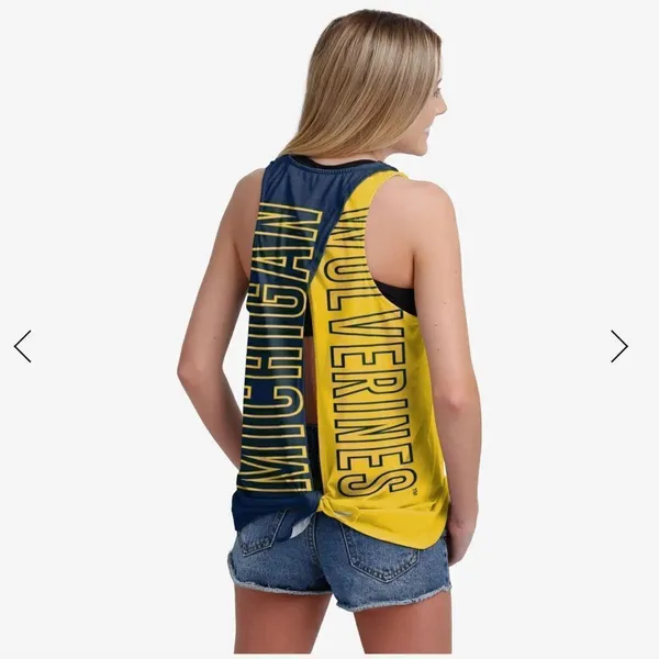 FOCO USA Michigan Wolverines Womens Tie-Breaker Sleeveless Top NWT Size Medium - Image 2