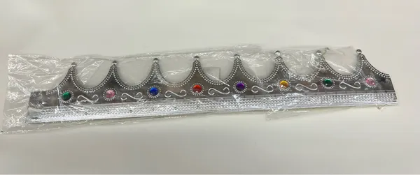 Silver crown with green and pink gemstones and ornate detailing #crown #regal - Image 5