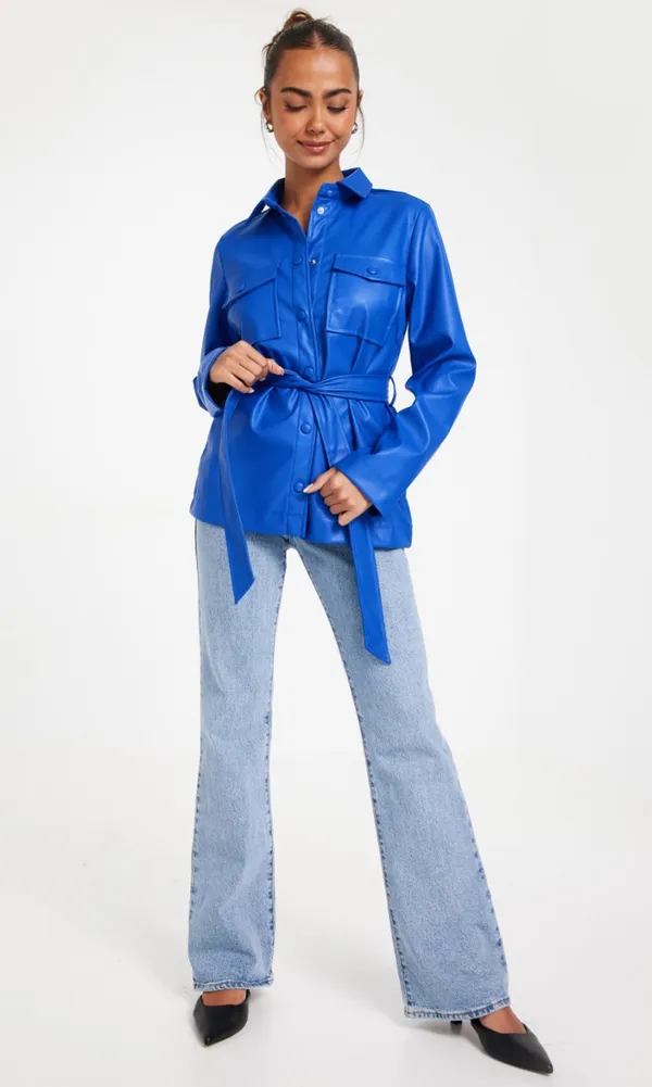 H&M Pieces Leather Belted Shacket - Image 3