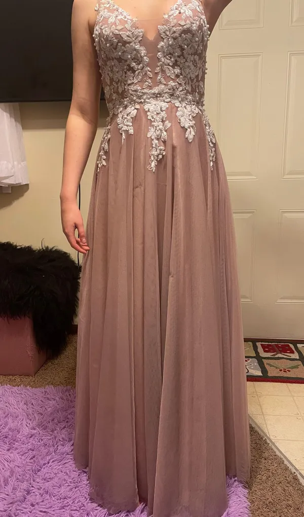 Blush Pink Prom Dress Size M - Image 3