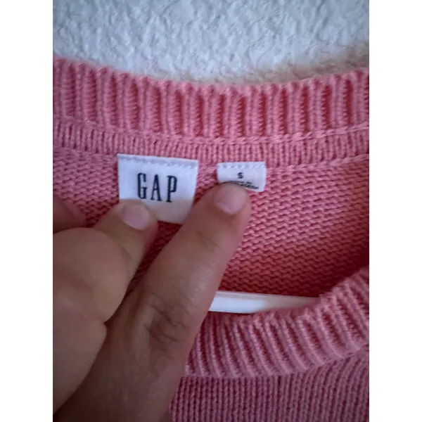 Gap Womens Pink‎ Striped Crewneck Knit Sweater Long Sleeve Ribbed Pullover Small - Image 3