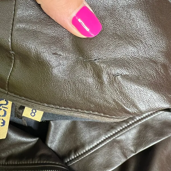 209 WST New York Vegan Leather Moto Jacket Size 8 - Image 9