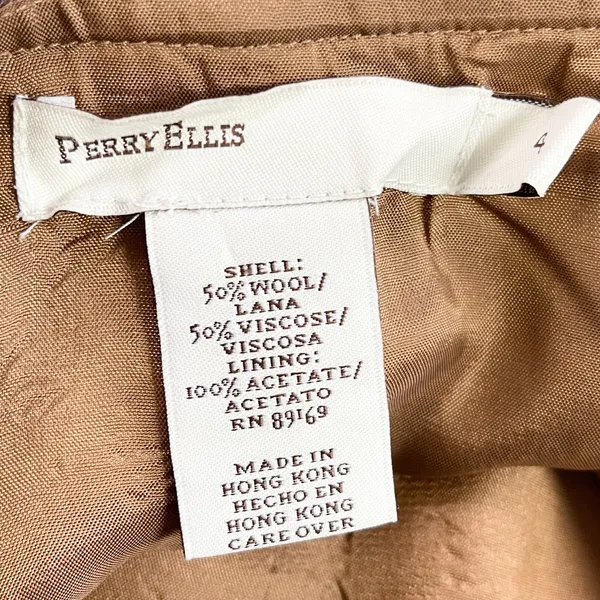 VTG 90s Perry Ellis Houndstooth‎ Skirt Womens 4 Academia Schoolgirl Classic - Image 6