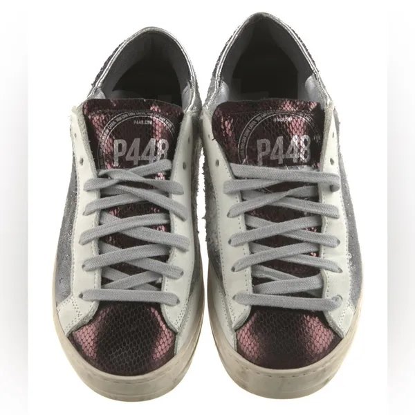 P448 John Cola Sneakers – Silver & Plum Glitter (EU 37 / US 7) - Image 4