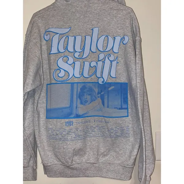 Unisex Gray Taylor Swift 1989 Taylor's Version Hoodie Sweatshirt Size‎ Medium - Image 2