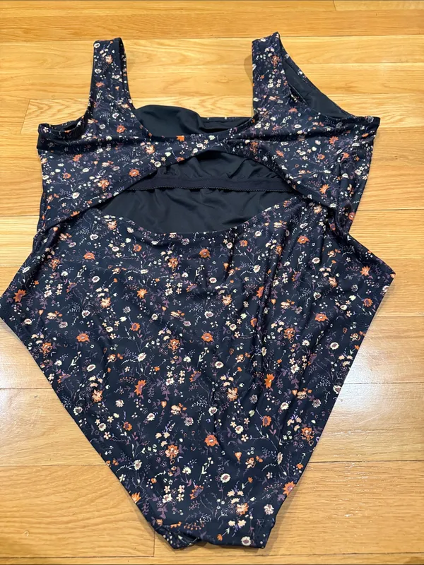 Madewell women’s floral square neck tank one piece swimsuit size 3X . - Image 4