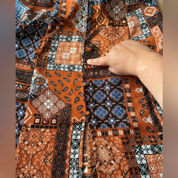 🆕Blu Pepper Patchwork Criss Cross Back Maxi Sundress S🆕 - Image 14