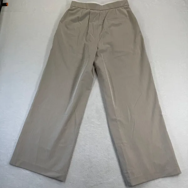 Halara Beige‎ Wide Leg Pleated Trousers High Waisted Drawstring Pants Small NEW - Image 12