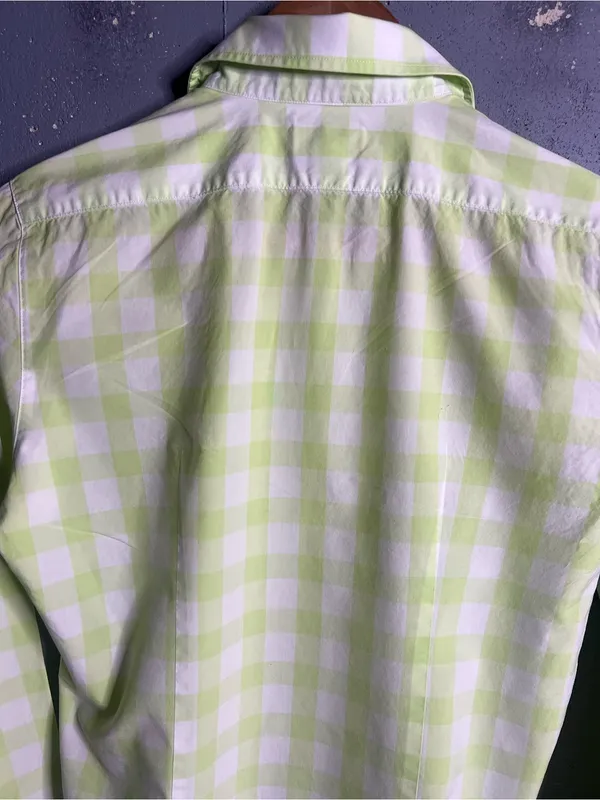 Vintage Lilly Pulitzer Gingham Green Button Up Shirt. Size 6 - Image 5